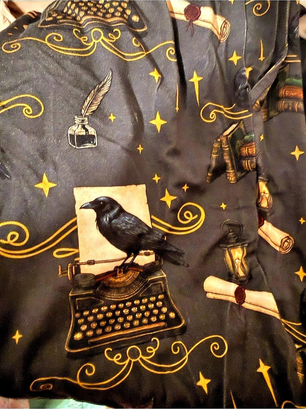 Bomb Party Raven Writer's Den RevealSoft Bamboo Lounge Joggers Black & Gold Top